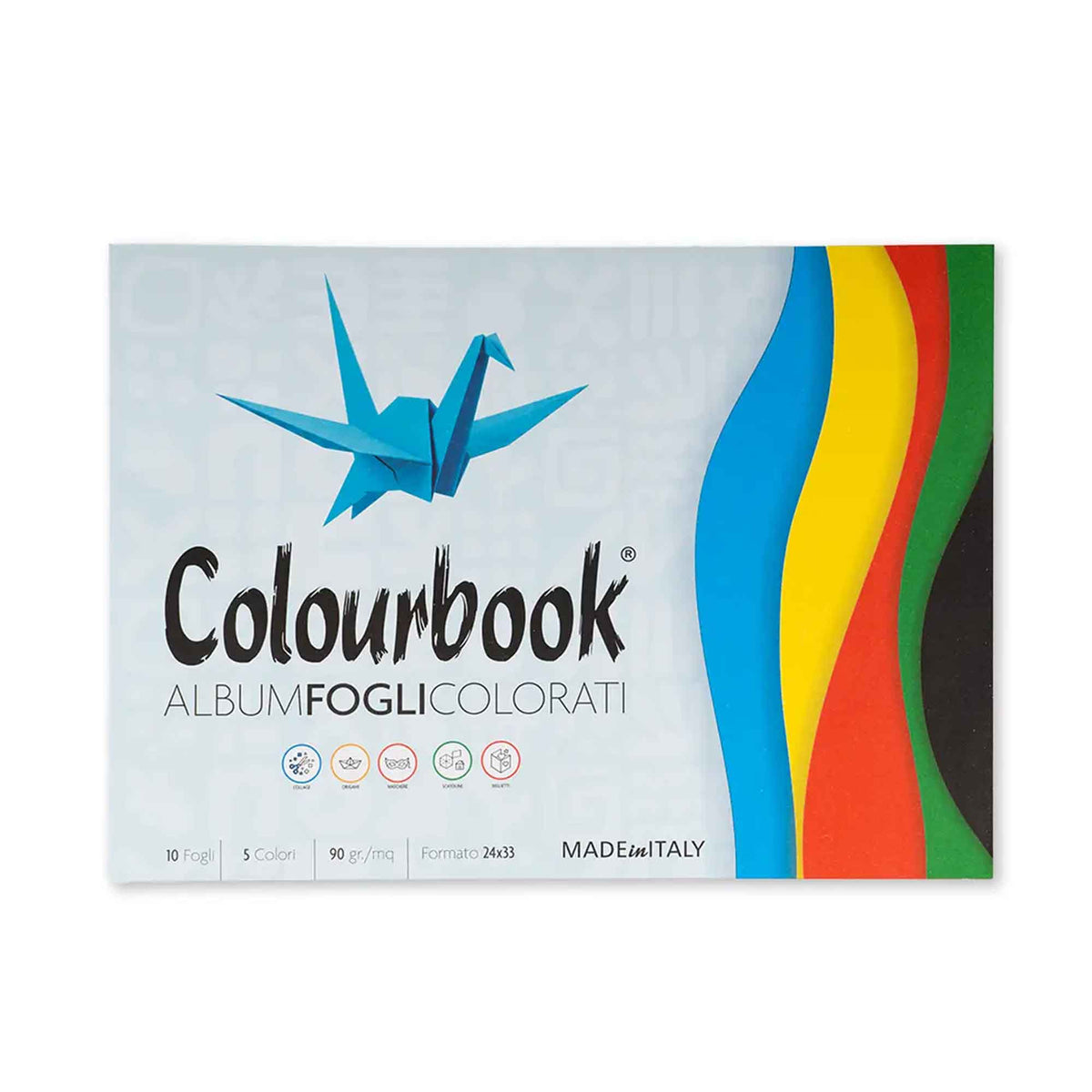 Album 10 Fogli Colorati Colourbook 24×33 cm – 5 Colori