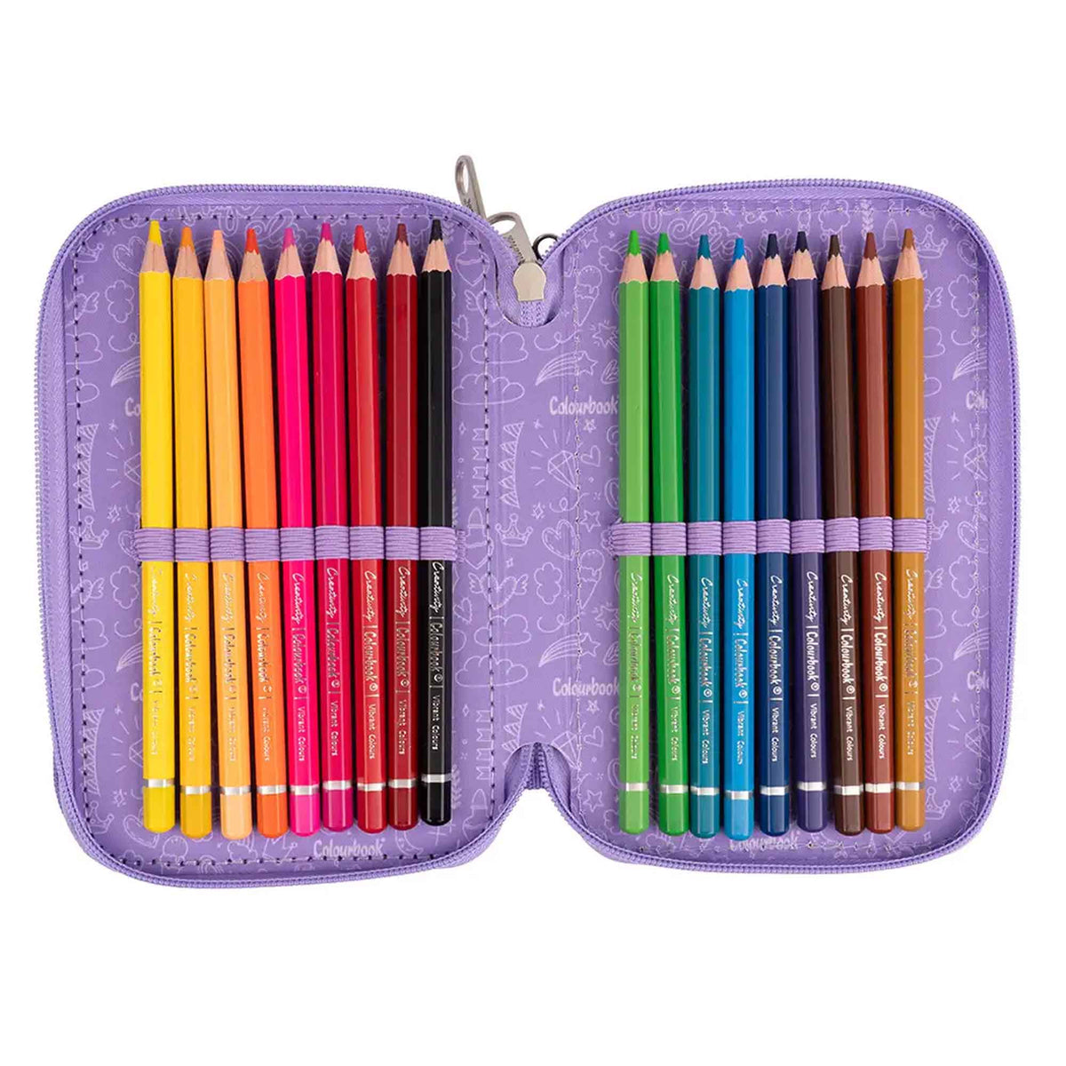 Astuccio 3 zip Glitter