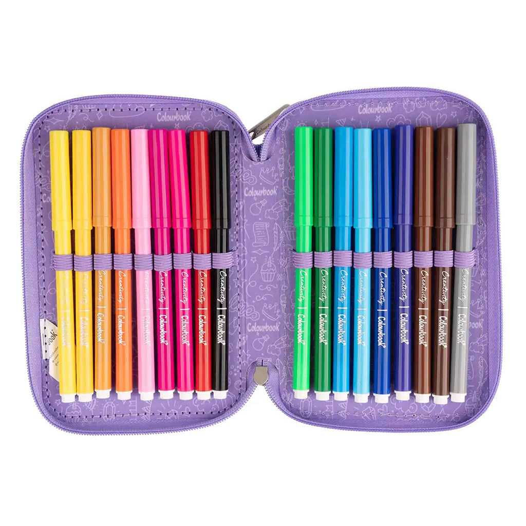 Astuccio 3 zip Glitter