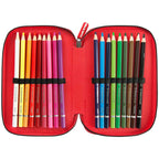 Astuccio 3 zip Hello kitty Rosso