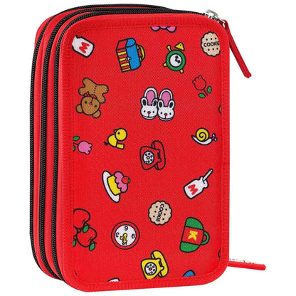 Astuccio 3 zip Hello kitty Rosso