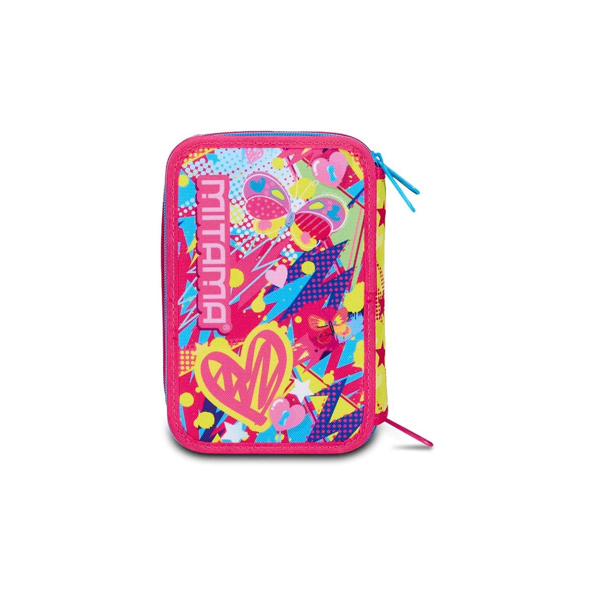 Astuccio 3 Zip Mitama Butterfly Completo 47 Pezzi | Astuccio Scuola Bambina