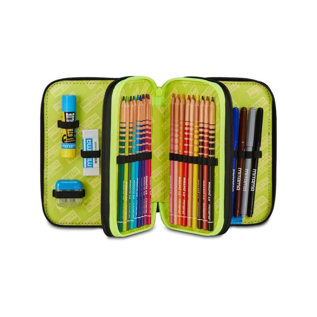 Astuccio 3 Zip Mitama Inkstyle Completo 47 Pezzi | Astuccio Scuola Bambino