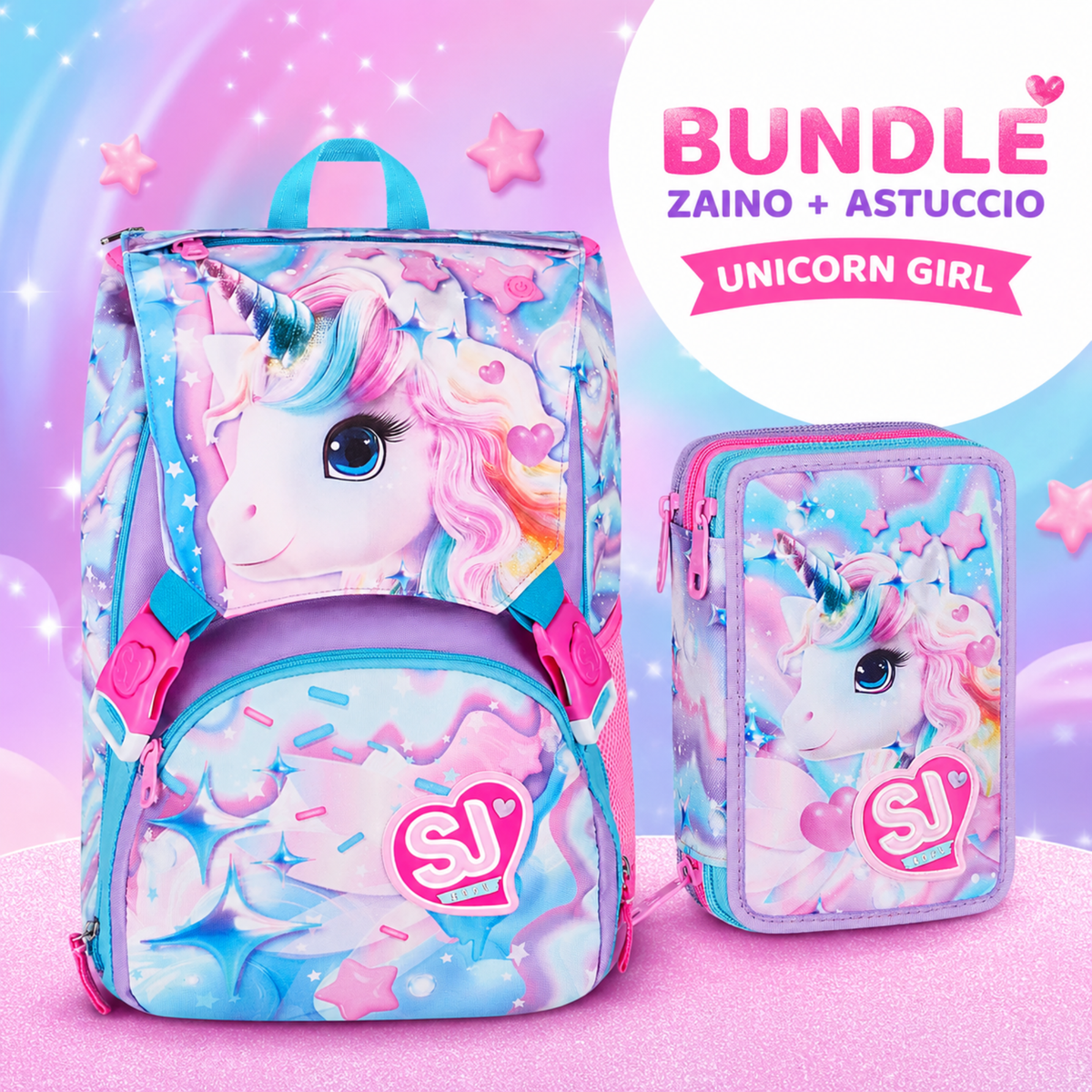 Zaino Estensibile Big LED Unicorn Girl SJ Gang