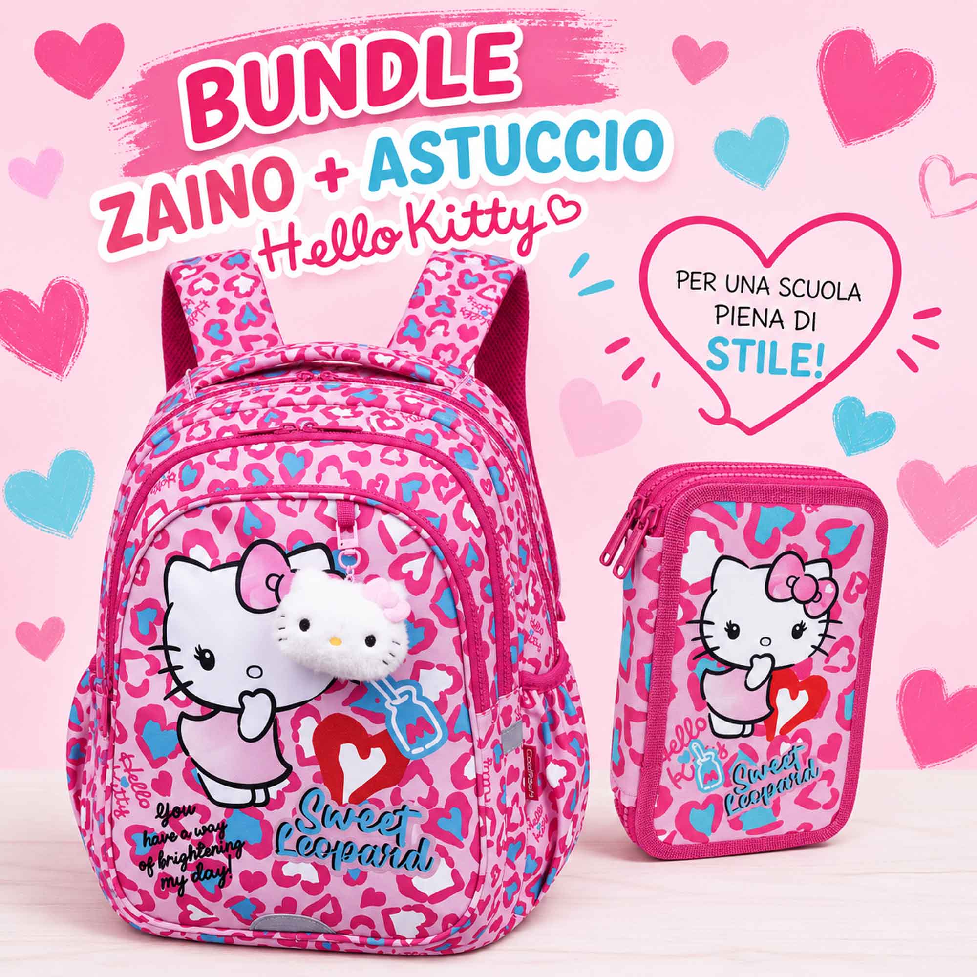 Zaino Scuola Hello Kitty Rosa Rider