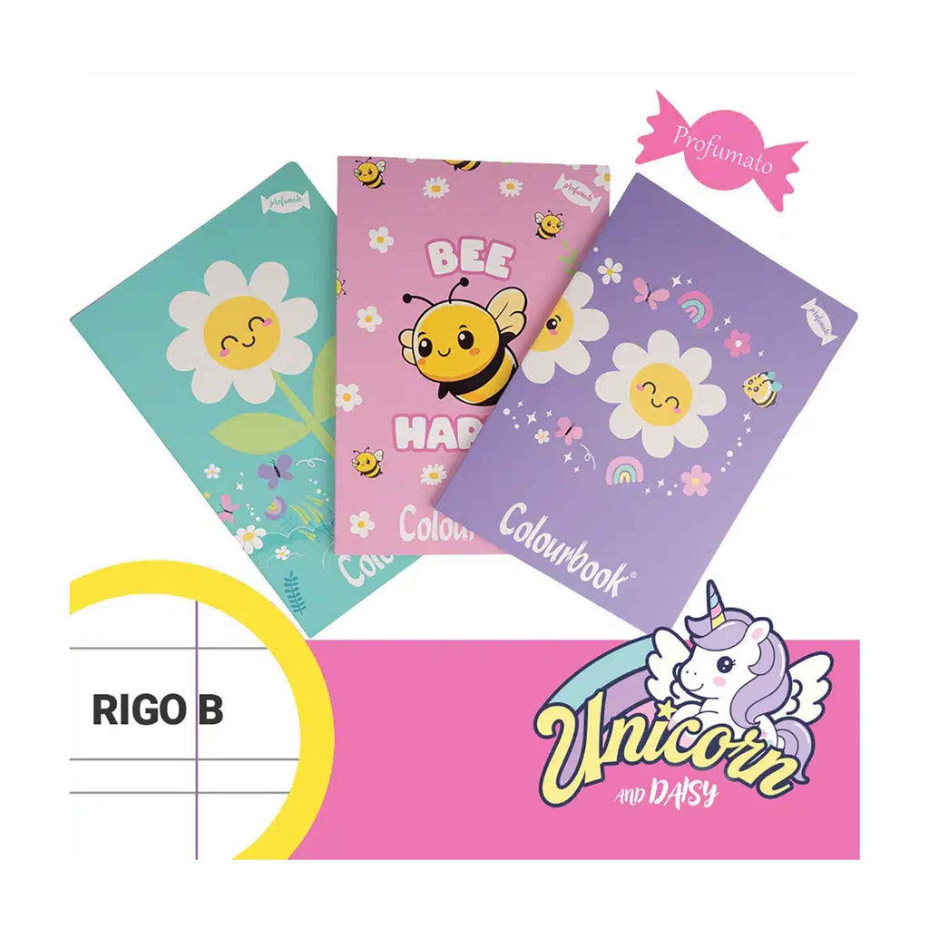 Set 3 quaderni profumati A4 Daisy Rigo B – Righe terza elementare