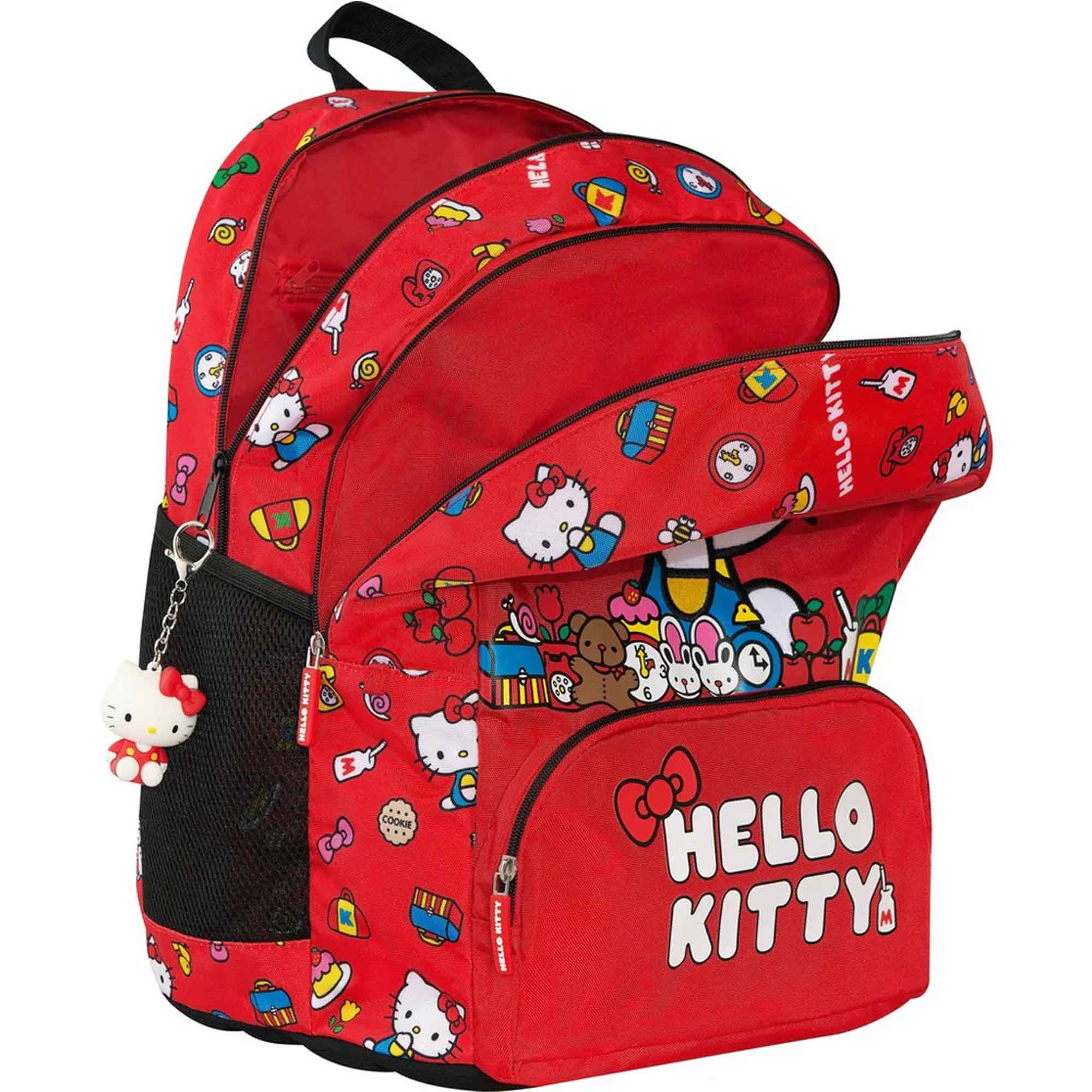Zaino organizzato Hello kitty Rosso