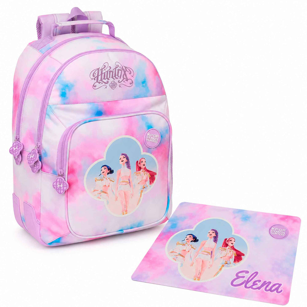 Zaino Scuola 3 Zip DEMON HUNTERS Artist con tovaglietta omaggio