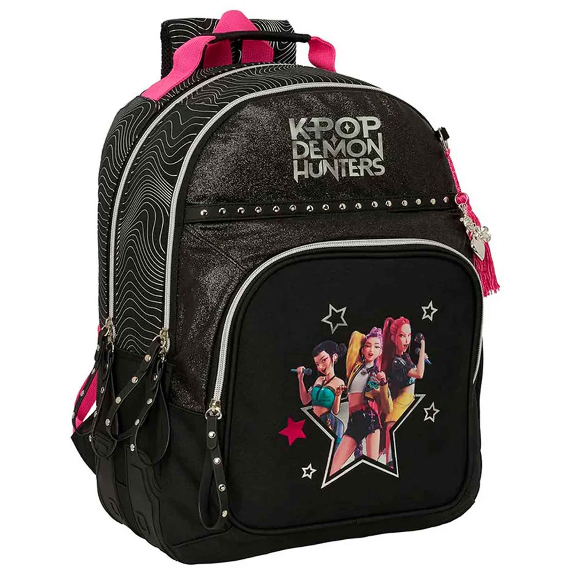 Zaino Round Scuola 3 Zip DEMON HUNTERS con tovaglietta omaggio