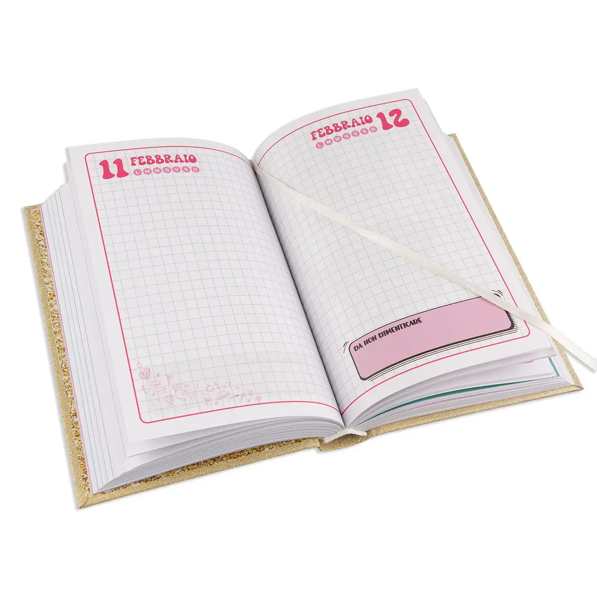 Diario scolastico Glitter 2026-27 - Colourbook