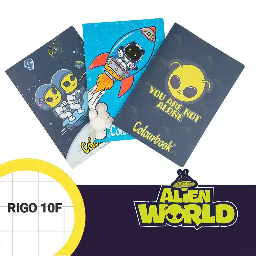 Set 3 Quaderni A4 Alien World Rigo 10F | Colourbook
