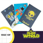 Set 3 Quaderni A4 Alien World Rigo 10F | Colourbook