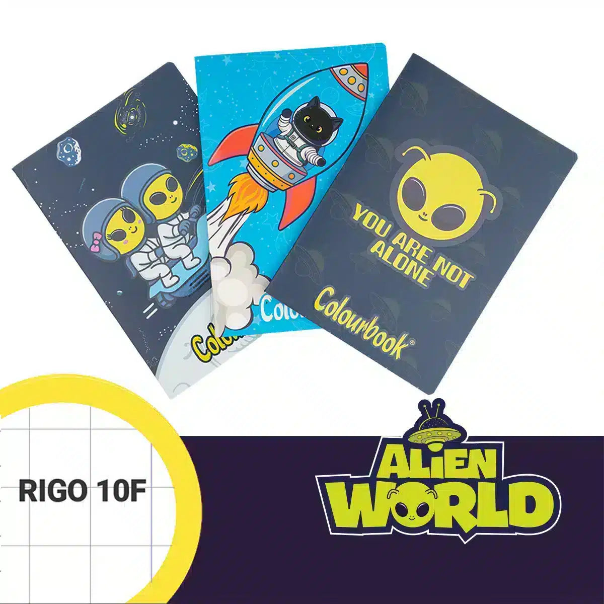 Set 3 Quaderni A4 Alien World Rigo 10F | Colourbook