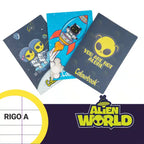 Set 3 Quaderni A4 Alien World Rigo B | Colourbook