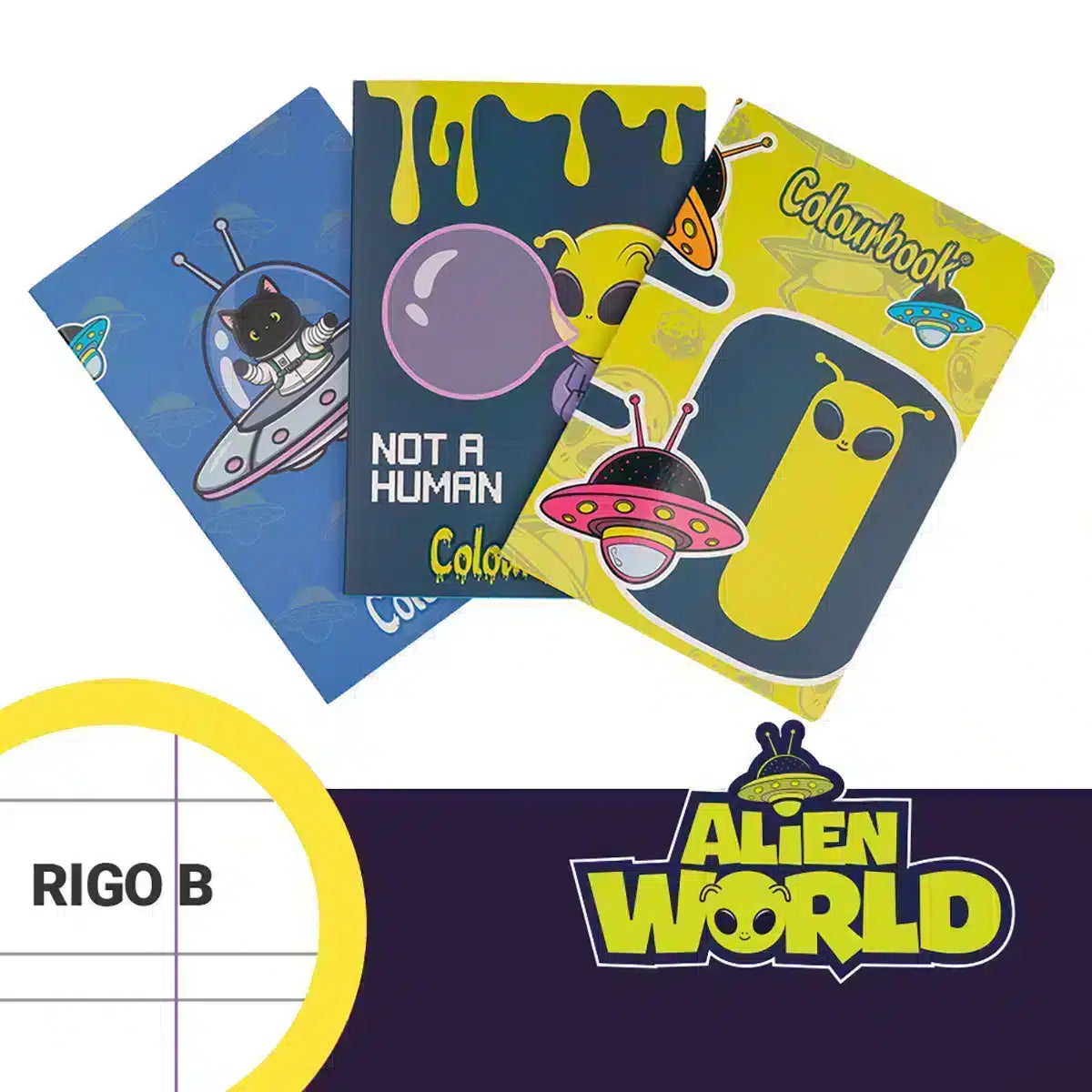 Set 3 Quaderni A4 Alien World Rigo B | Colourbook