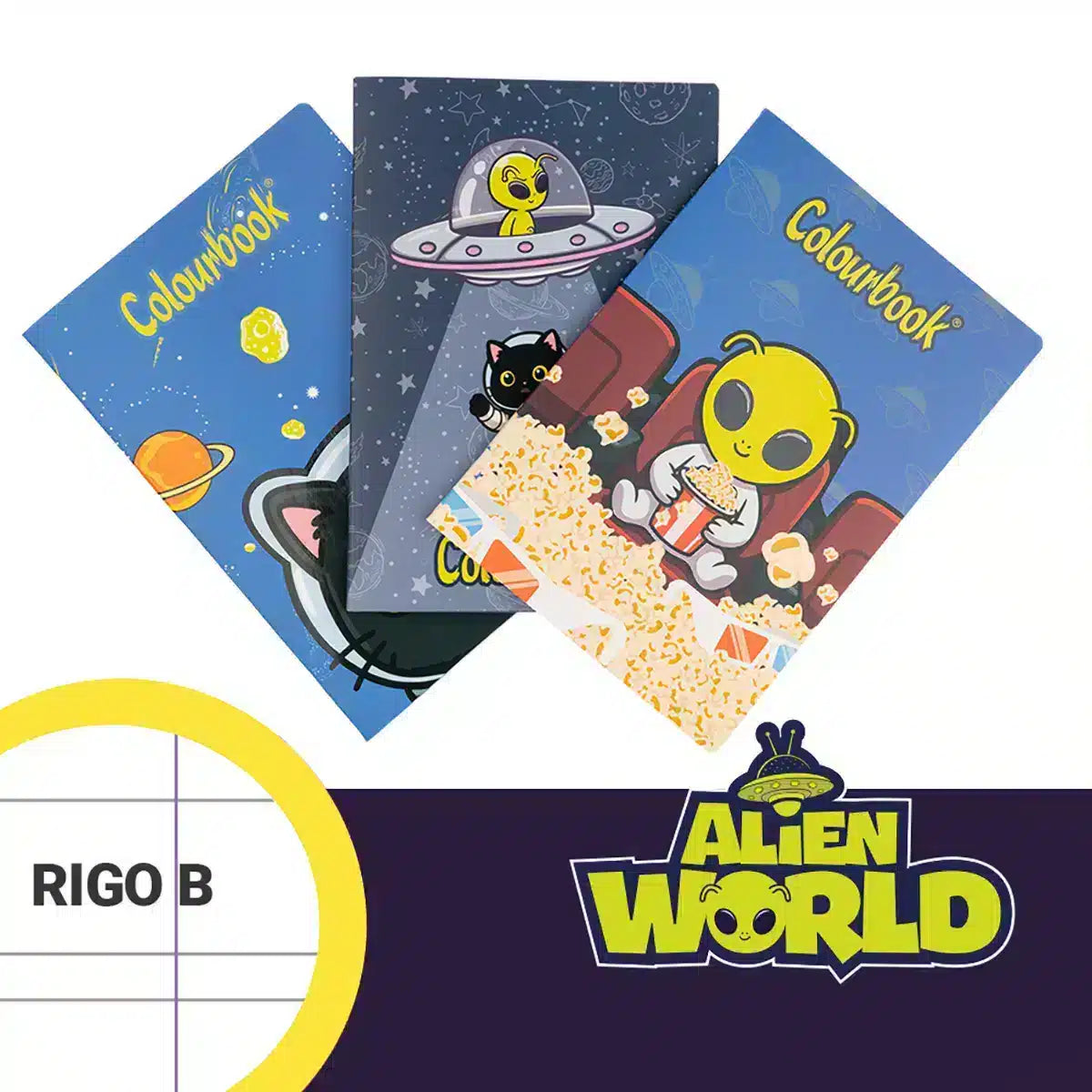 Set 3 Quaderni A4 Alien World Rigo B | Colourbook