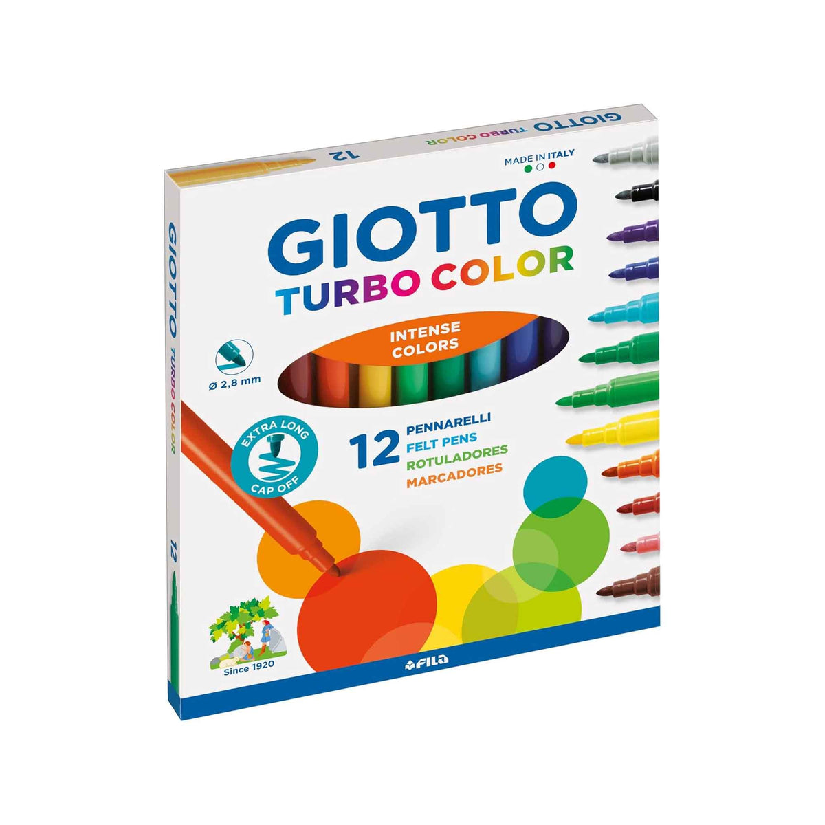 Giotto Turbo Color 12 Colori – Pennarelli Punta Fine